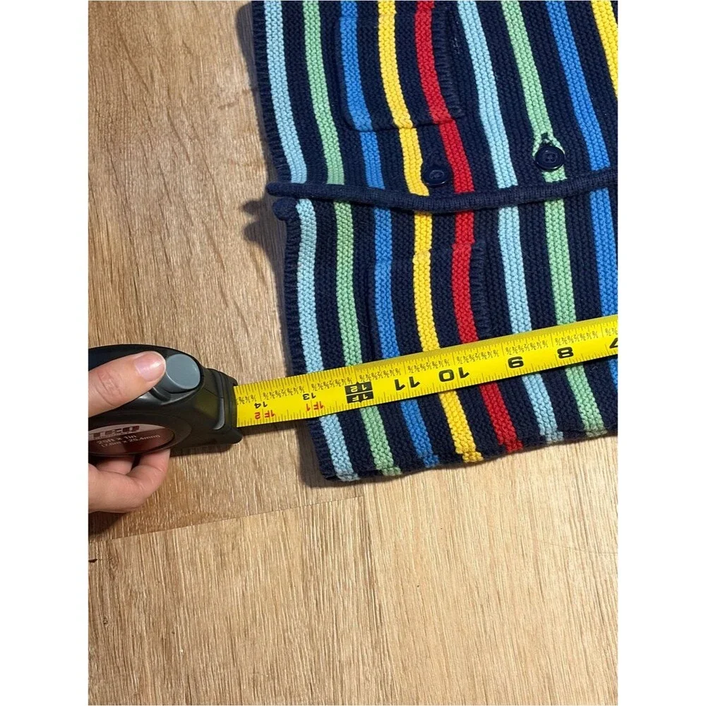 GAP Baby Navy Multicolor Striped Knit Bear Ear Sweater